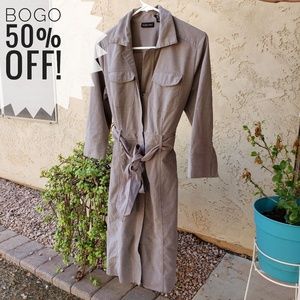 New York & Company Gray Trench Coat